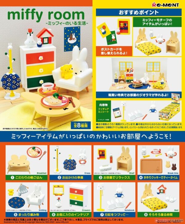 Miffy Room -Life with Miffy- Set Re-Ment Miniature