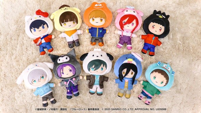 Plush Tokimitsu Aoshi x Hangyodon Blue Lock x Sanrio Characters - Meccha  Japan