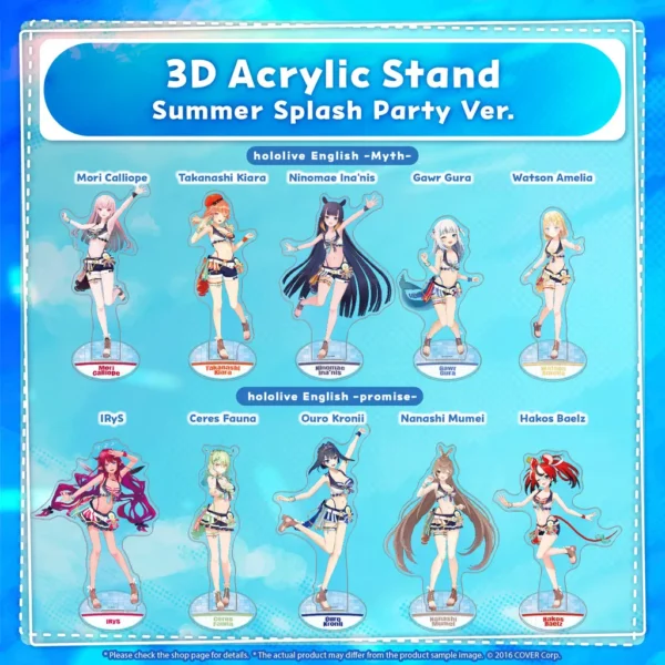 [Limited] Hololive 3D Acrylic Stand Summer Splash Party Ver. (Resale) - Image 8