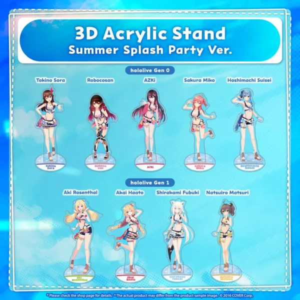 [Limited] Hololive 3D Acrylic Stand Summer Splash Party Ver. (Resale) - Image 3