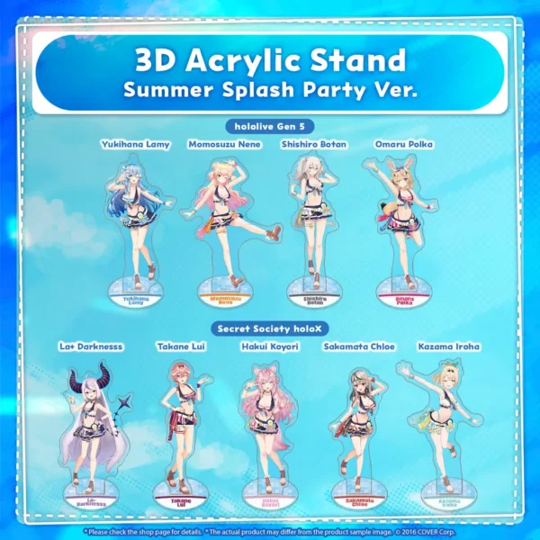 [Limited] Hololive 3D Acrylic Stand Summer Splash Party Ver. (Resale) - Image 6