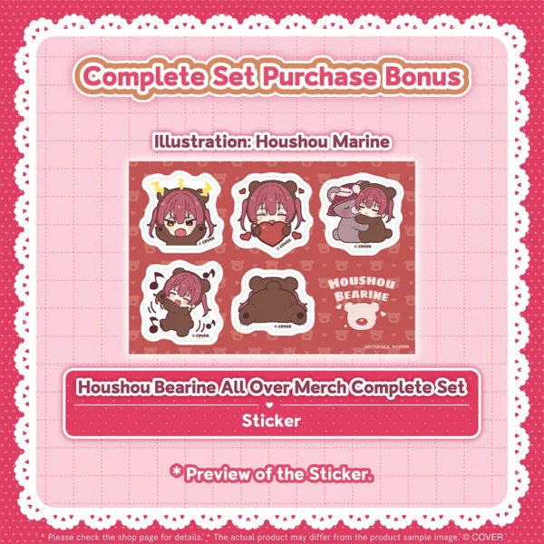 [Limited] Hololive Houshou Marine Houshou Bearine All Over Merch - Image 3